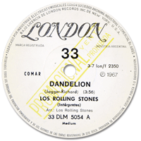 The Rolling Stones - Dandelion - London 5054 - white promo labels • Argentina discography: London singles [1964-1971]