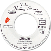 The Rolling Stones - Star Star - promo labels • Germany discography: The RSR - Atlantic years [1971-1977]