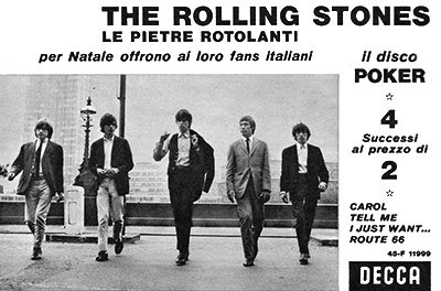 The Rolling Stones - Tell Me - EP Decca F 11999 ad • Italy discography: Decca singles & EPs