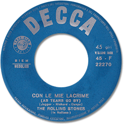 The Rolling Stones: As Tears Go By (Con Le Mie Lacrime) - Italy 1966