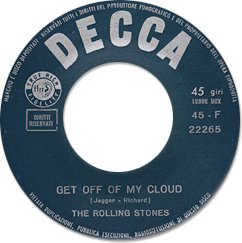 The Rolling Stones - Get Off Of My Cloud - Decca F22265 • Italy discography: Decca singles & EPs