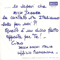 The Rolling Stones - Con Le Mie Lacrime • Italy discography: Decca promo-only singles