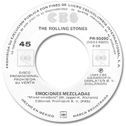 The Rolling Stones - Mixed Emotions - CBS PR-95090 • Mexico discography: The CBS years [1986-1992]