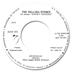 The Rolling Stones - Brown Sugar - Mexico white promo labels