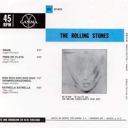 The Rolling Stones - Angie - Gamma EP GX 07-815 - back cover • Mexico discography: The RSR - Warner years [1971-1977]