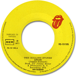 The Rolling Stones - Angie - RS 19105 • Portugal discography: The RSR - Warner years