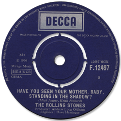 The Rolling Stones: Have You Seen Your Mother, Baby, Standing In The Shadow ? - UK 1966