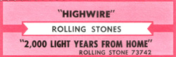 The Rolling Stones - Highwire US jukebox stripe