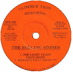 The Rolling Stones - 2000 Light Years From Home  - SFR SFR 005 USA 7" EP