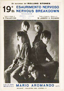 The Rolling Stones • 19th Nervous Breakdown • original sheet music from 1966, Italy