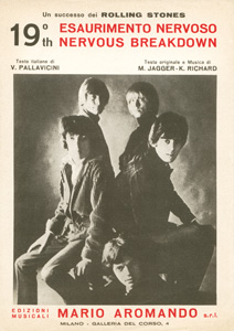 The Rolling Stones • 19th Nervous Breakdown • original sheet music from 1966, Italy