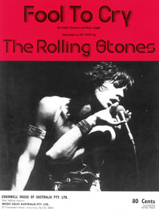 The Rolling Stones • Fool To Cry • original sheet music from 1976, Australia
