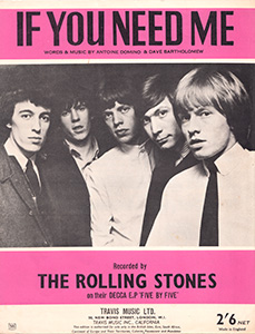 The Rolling Stones • If You Need Me • original sheet music from 1964, UK The Rolling Stones • If You Need Me • original sheet music from 1964, UK