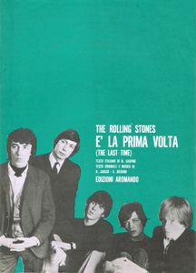 The Rolling Stones • The Last Time • original sheet music from 1965, Italy