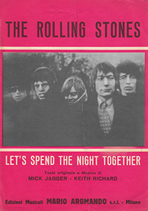 The Rolling Stones • Let's Spend The Night Together • original sheet music from 1967, Italy