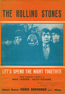 The Rolling Stones • Let's Spend The Night Together • original sheet music from 1967, Italy