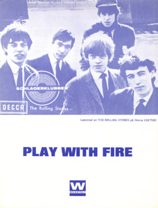 The Rolling Stones • Play With Fire • original sheet music from 1965, Sweden