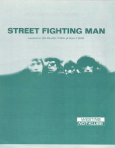 The Rolling Stones • Street Fighting Man • original sheet music from 1968, Sweden