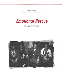 The Rolling Stones • Emotional Rescue • original sheet music from 1980, Spain