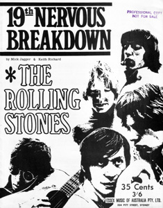 The Rolling Stones • 19th Nervous Breakdown • original sheet music from 1966, Australia The Rolling Stones • 19th Nervous Breakdown • original sheet music from 1966, Australia