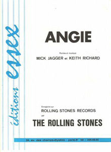 The Rolling Stones • Angie • original sheet music from 1973, France