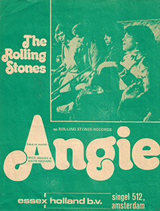 The Rolling Stones • Angie • original sheet music from 1973, Holland