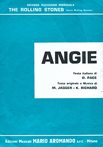 The Rolling Stones • Angie • original sheet music from 1973, Italy