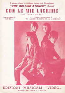 The Rolling Stones • As Tears Go By • original sheet music from 1966, Italy