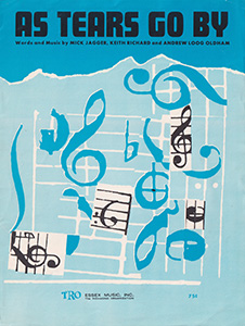 The Rolling Stones • As Tears Go By • original sheet music from 1964, USA