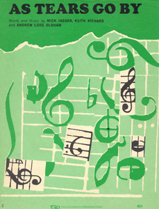 The Rolling Stones • As Tears Go By • original sheet music from 1964, USA The Rolling Stones • As Tears Go By • original sheet music from 1964, USA