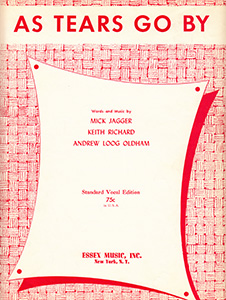 The Rolling Stones • As Tears Go By • original sheet music from 1966, USA