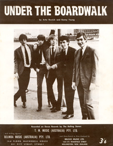 The Rolling Stones • Under The Boardwalk • original sheet music from 1964, Australia The Rolling Stones • Under The Boardwalk • original sheet music from 1964, Australia