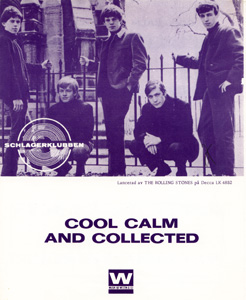 The Rolling Stones • Cool, Calm & Collected • original sheet music from 1967, Sweden The Rolling Stones • Cool, Calm & Collected • original sheet music from 1967, Sweden