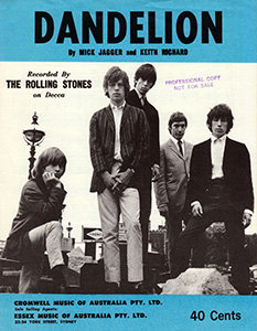 The Rolling Stones - We Love You Dandelion - Australian sheet music The Rolling Stones - We Love You Dandelion - Australian sheet music