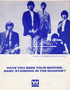 The Rolling Stones • Have You Seen Your Mother, Baby, Standing In The Shadow ? • original sheet music from 1966, Sweden