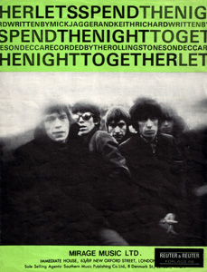The Rolling Stones • Let's Spend The Night Together • original sheet music from 1967, UK The Rolling Stones • Let's Spend The Night Together • original sheet music from 1967, UK