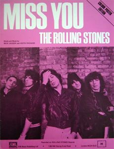 The Rolling Stones • Miss You • original sheet music from 1978, UK The Rolling Stones • Miss You • original sheet music from 1978, UK