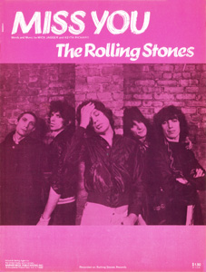 The Rolling Stones • Miss You • original sheet music from 1978, USA The Rolling Stones • Miss You • original sheet music from 1978, USA