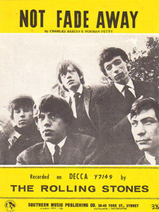 The Rolling Stones • Not Fade Away • original sheet music from 1964, Australia The Rolling Stones • Not Fade Away • original sheet music from 1964, Australia