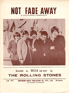 The Rolling Stones • Not Fade Away • original sheet music from 1964, South Africa