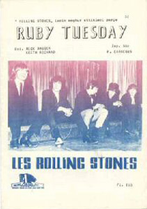 The Rolling Stones • Ruby Tuesday • original sheet music from 1967, Turkey The Rolling Stones • Ruby Tuesday • original sheet music from 1967, Turkey