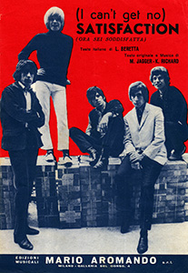 The Rolling Stones • (I Can't Get No) Satisfaction • original sheet music from 1965, Italy The Rolling Stones • (I Can't Get No) Satisfaction • original sheet music from 1965, Italy