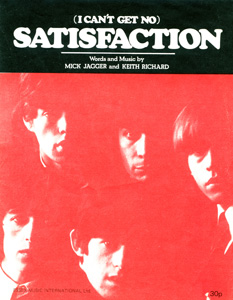 The Rolling Stones • (I Can't Get No) Satisfaction • original sheet music from 1974, UK
