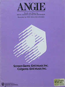 The Rolling Stones • Angie • original sheet music from 1993, USA