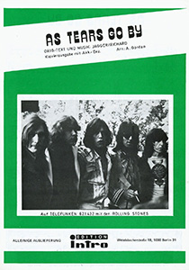 The Rolling Stones • As Tears Go By • original sheet music from 1971, Germany The Rolling Stones • As Tears Go By • original sheet music from 1971, Germany
