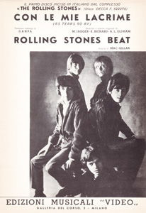 The Rolling Stones • As Tears Go By • original sheet music from 1966, Italy