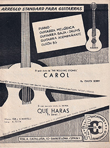 The Rolling Stones • Carol • original sheet music from 1965, Spain