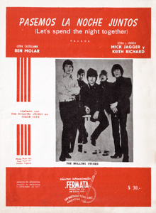 The Rolling Stones • Let's Spend The Night Together • original sheet music from 1967, Argentina