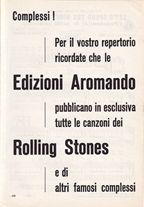 The Rolling Stones • Let's Spend The Night Together • original sheet music from 1967, Italy