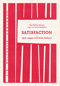 The Rolling Stones • (I Can't Get No) Satisfaction • original sheet music from 1965, Austria The Rolling Stones • (I Can't Get No) Satisfaction • original sheet music from 1965, Austria